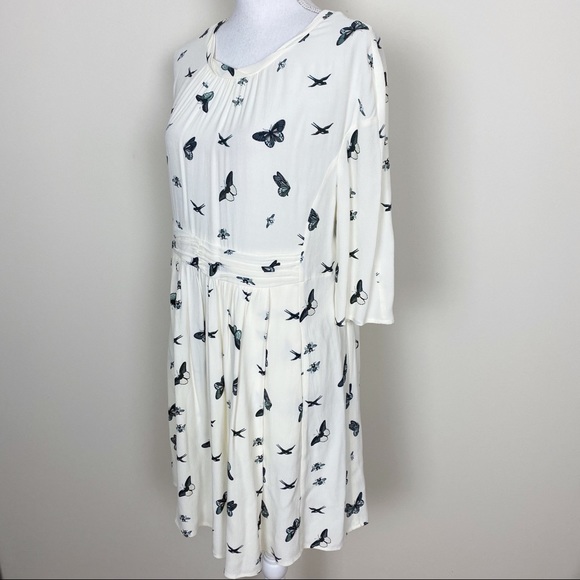 ba&sh Dresses & Skirts - Ba&sh Butterfly-Print Crewneck 3/4-Sleeves Dress